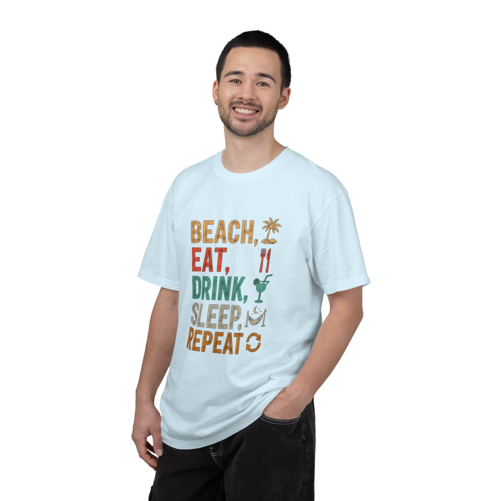 Beach, Eat, Drink, Sleep, Repeat T-Shirt — Icon Graphic Tee