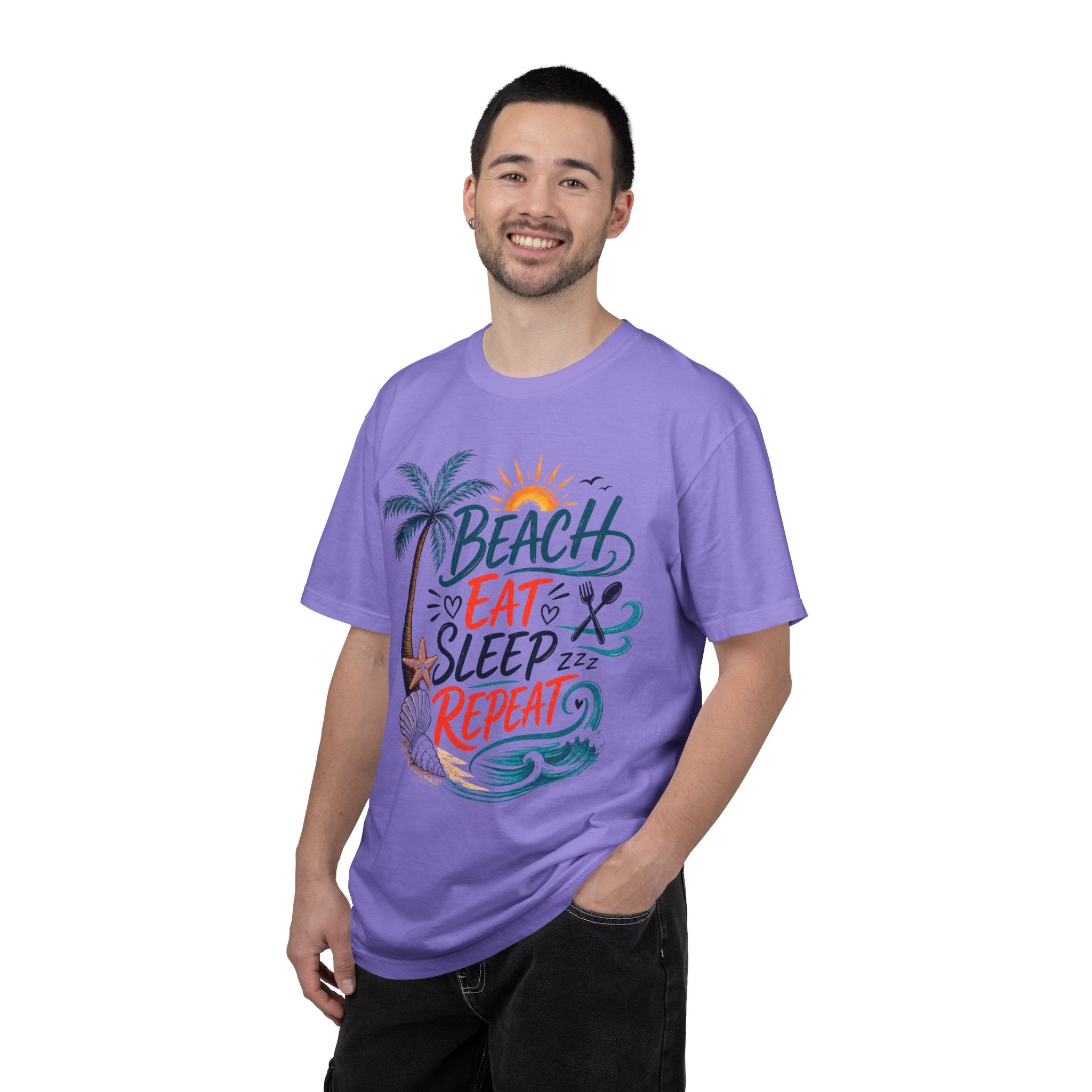 Beach, Drink, Sleep, Repeat T-Shirt — Retro Crest Tee