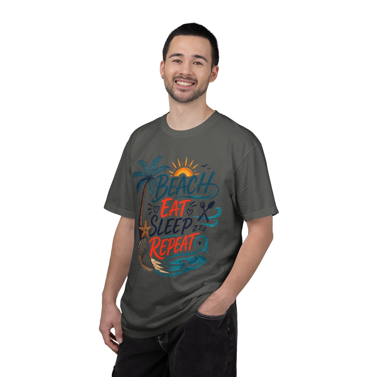 Beach, Drink, Sleep, Repeat T-Shirt — Retro Crest Tee