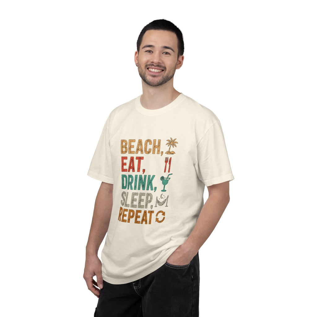 Beach, Eat, Drink, Sleep, Repeat T-Shirt — Icon Graphic Tee