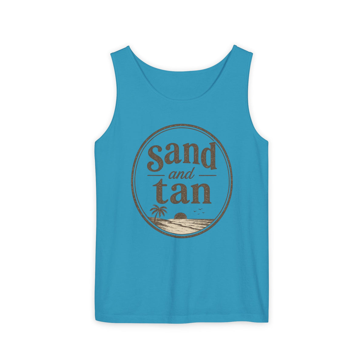 Sand and Tan Beach Tank Top — Vintage Surf Graphic