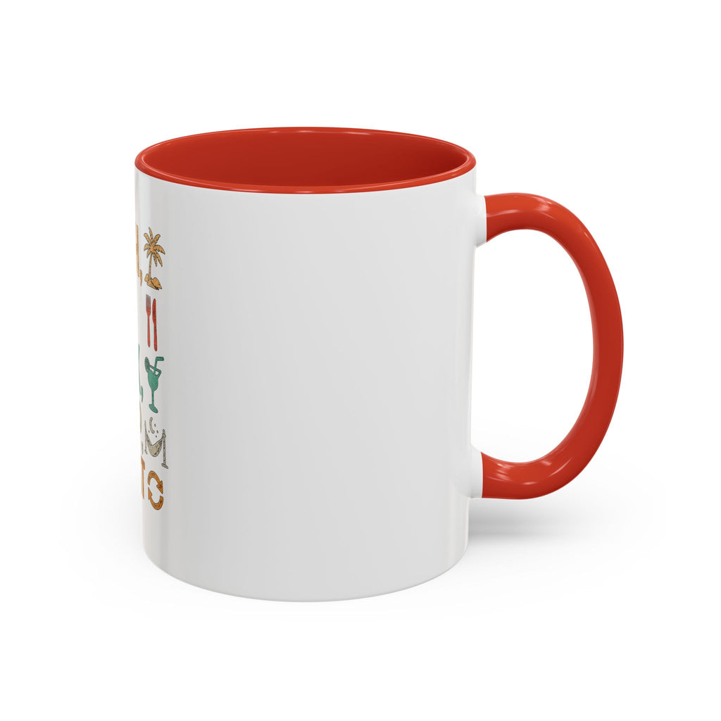 "Beach, Eat, Drink, Sleep, Repeat" Accent Coffee Mug (11, 15oz)