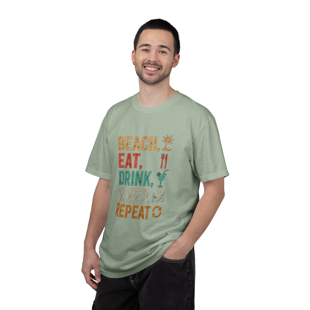 Beach, Eat, Drink, Sleep, Repeat T-Shirt — Icon Graphic Tee
