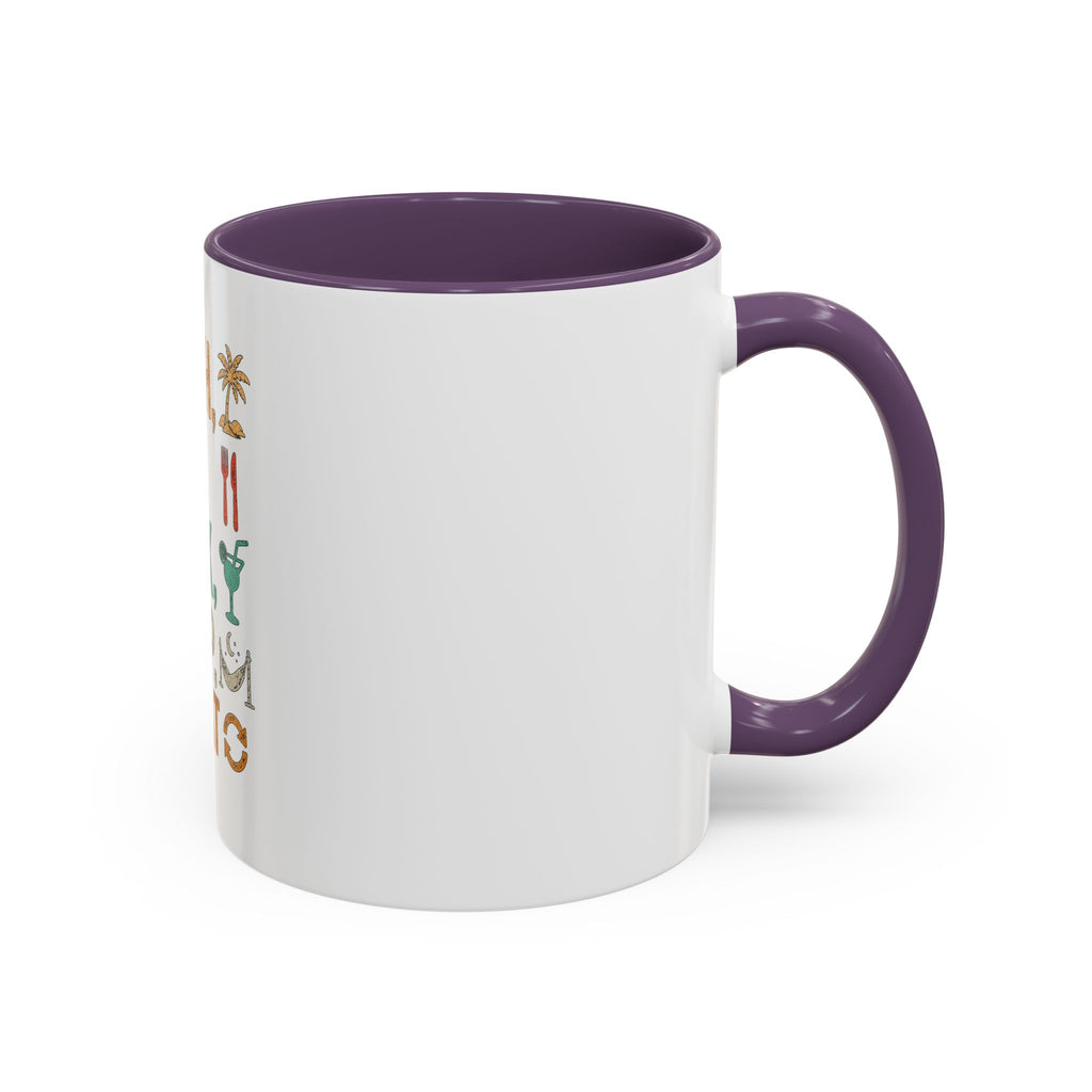 "Beach, Eat, Drink, Sleep, Repeat" Accent Coffee Mug (11, 15oz)