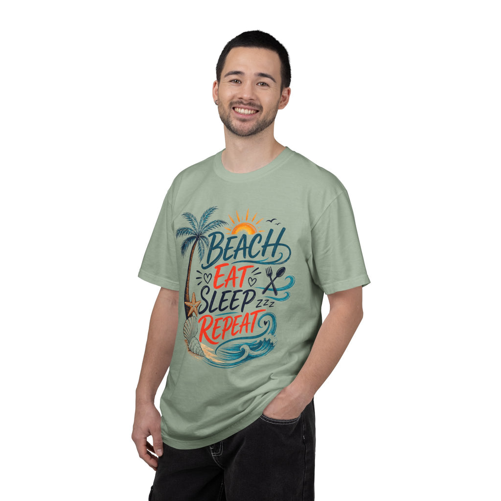 Beach, Drink, Sleep, Repeat T-Shirt — Retro Crest Tee