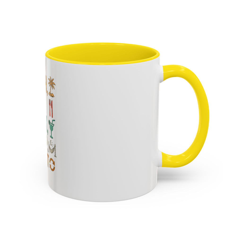 "Beach, Eat, Drink, Sleep, Repeat" Accent Coffee Mug (11, 15oz)
