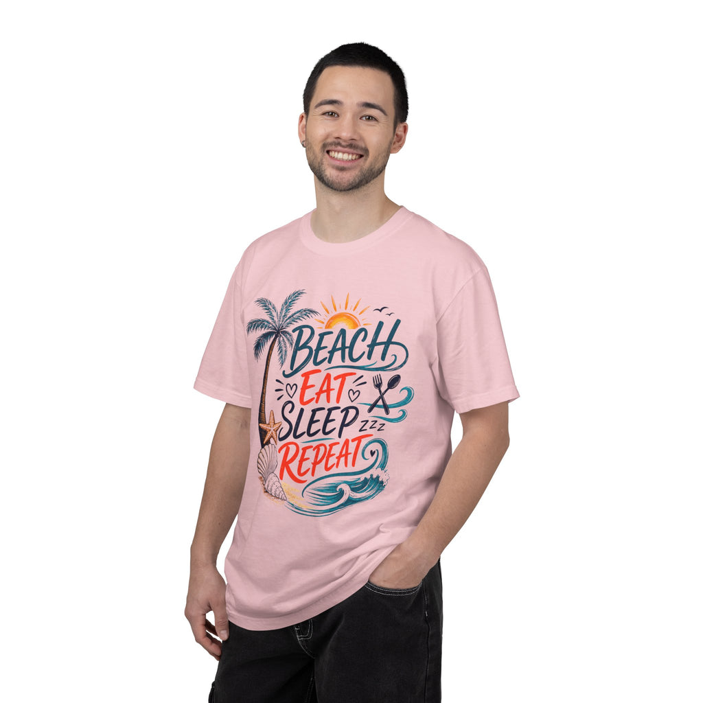 Beach, Drink, Sleep, Repeat T-Shirt — Retro Crest Tee