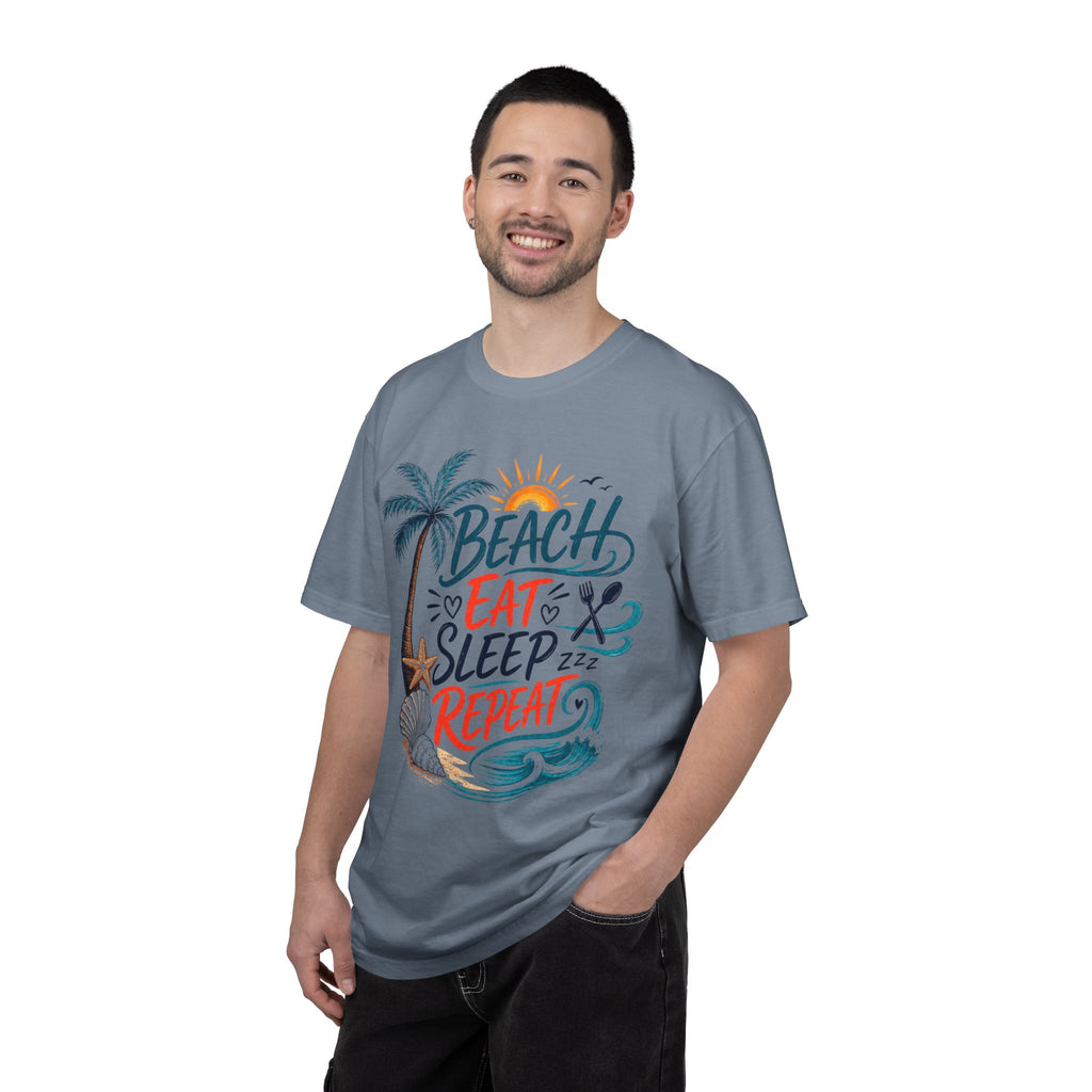 Beach, Drink, Sleep, Repeat T-Shirt — Retro Crest Tee