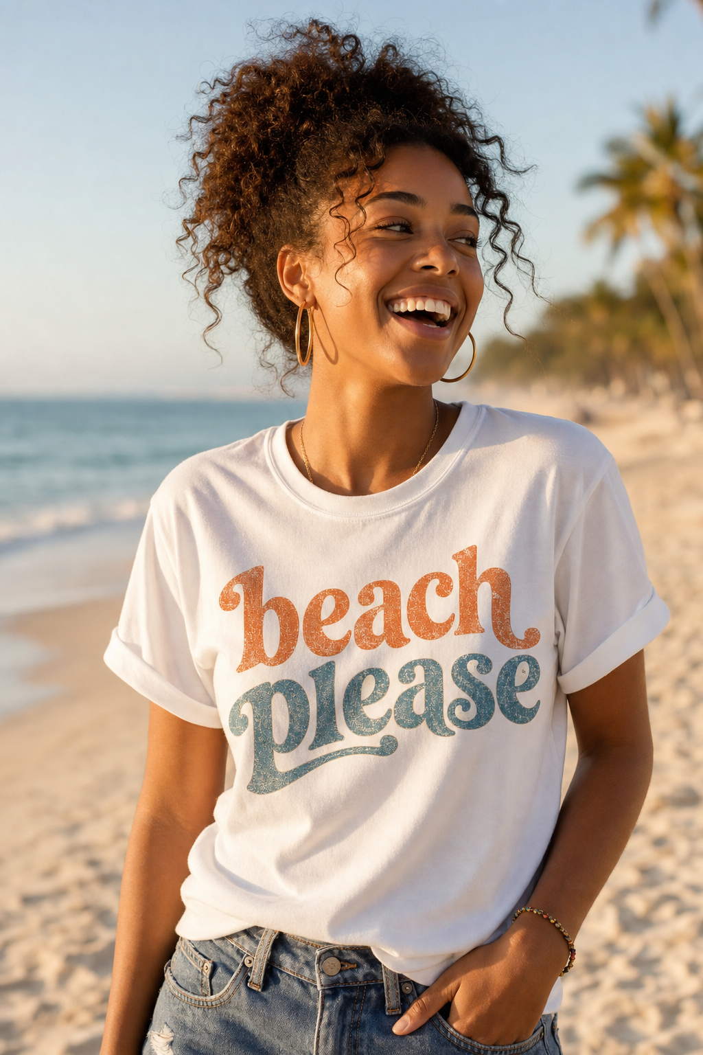 Beach Please T-Shirt — Retro Surf Graphic Tee