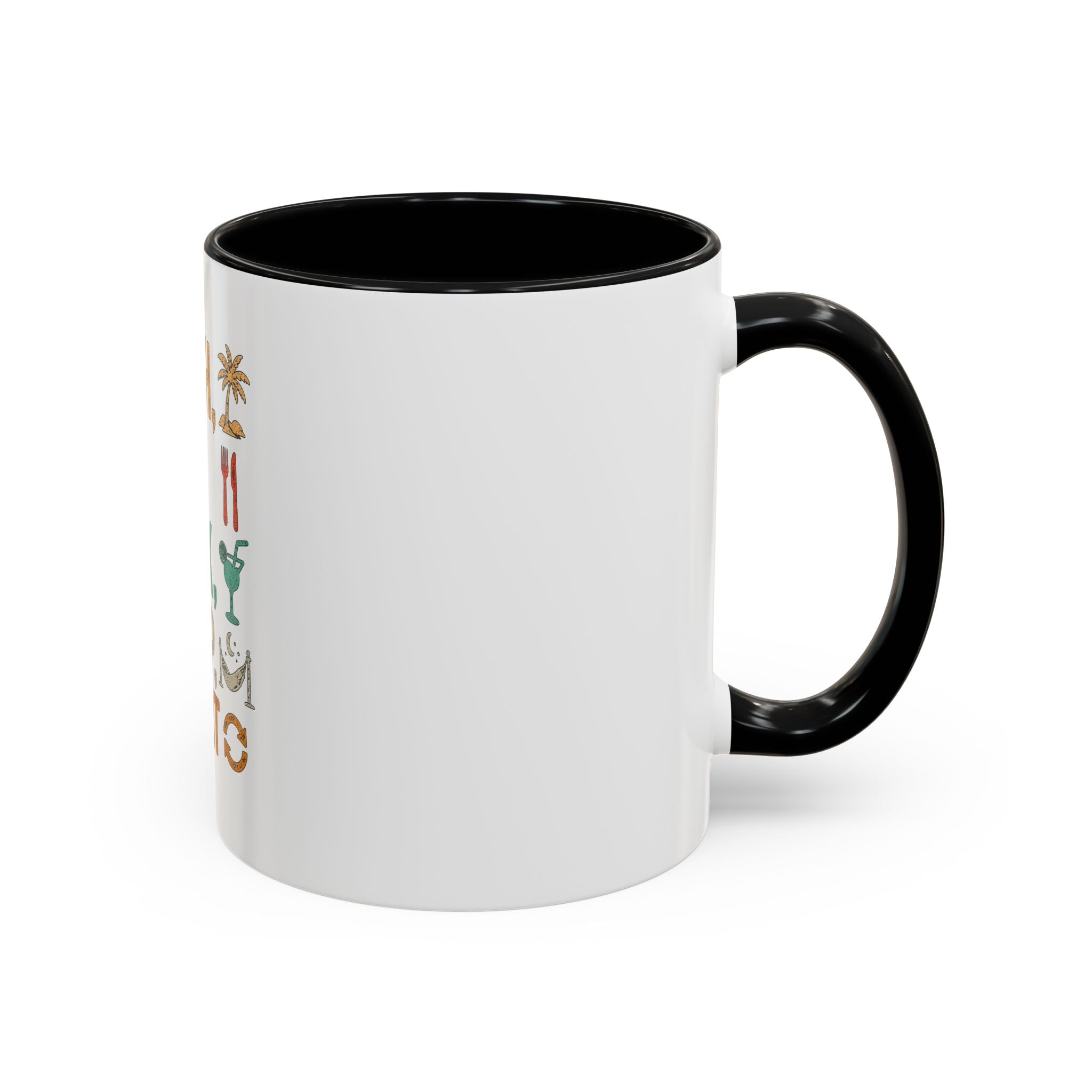 "Beach, Eat, Drink, Sleep, Repeat" Accent Coffee Mug (11, 15oz)