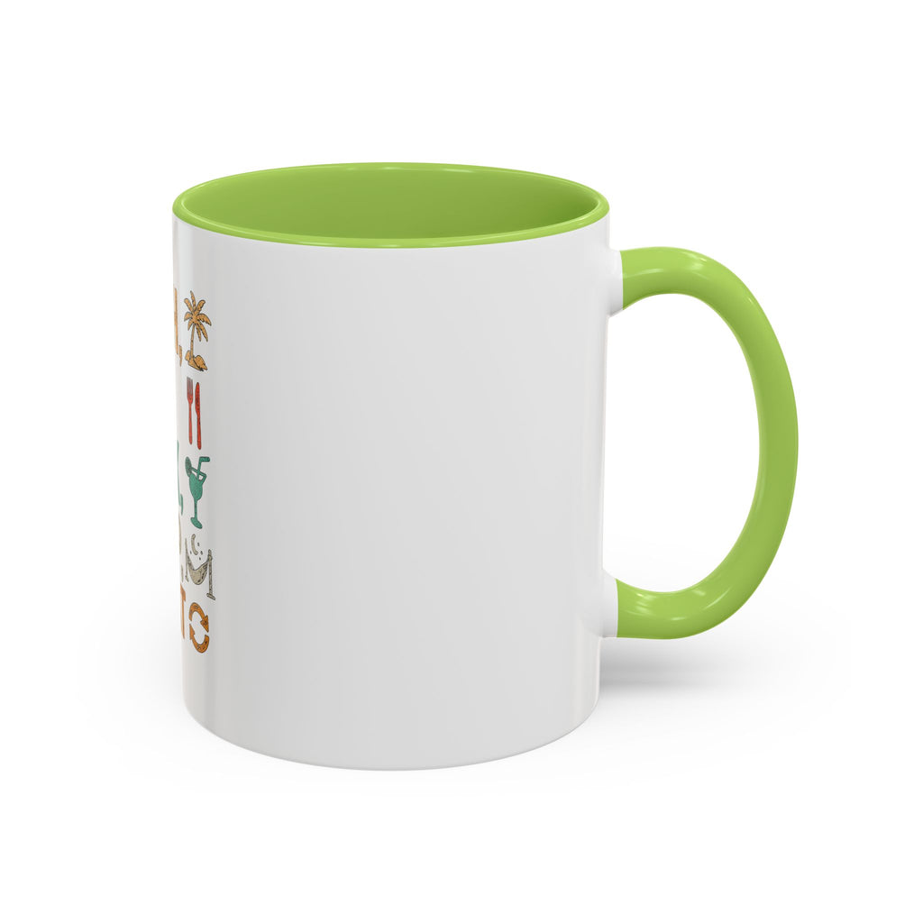 "Beach, Eat, Drink, Sleep, Repeat" Accent Coffee Mug (11, 15oz)
