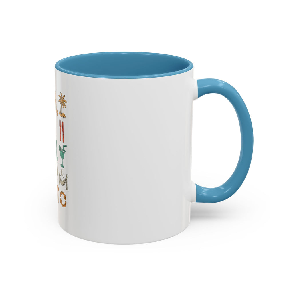 "Beach, Eat, Drink, Sleep, Repeat" Accent Coffee Mug (11, 15oz)