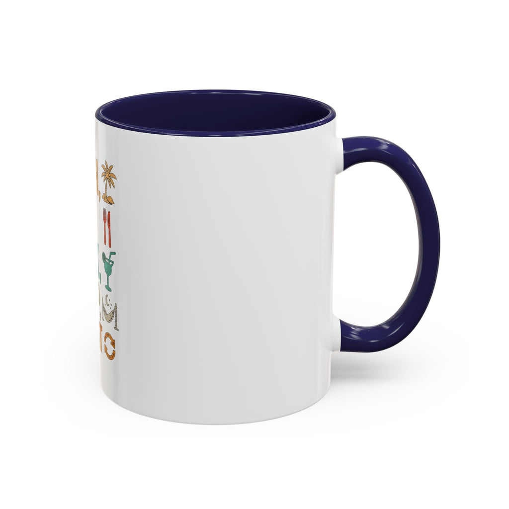 "Beach, Eat, Drink, Sleep, Repeat" Accent Coffee Mug (11, 15oz)