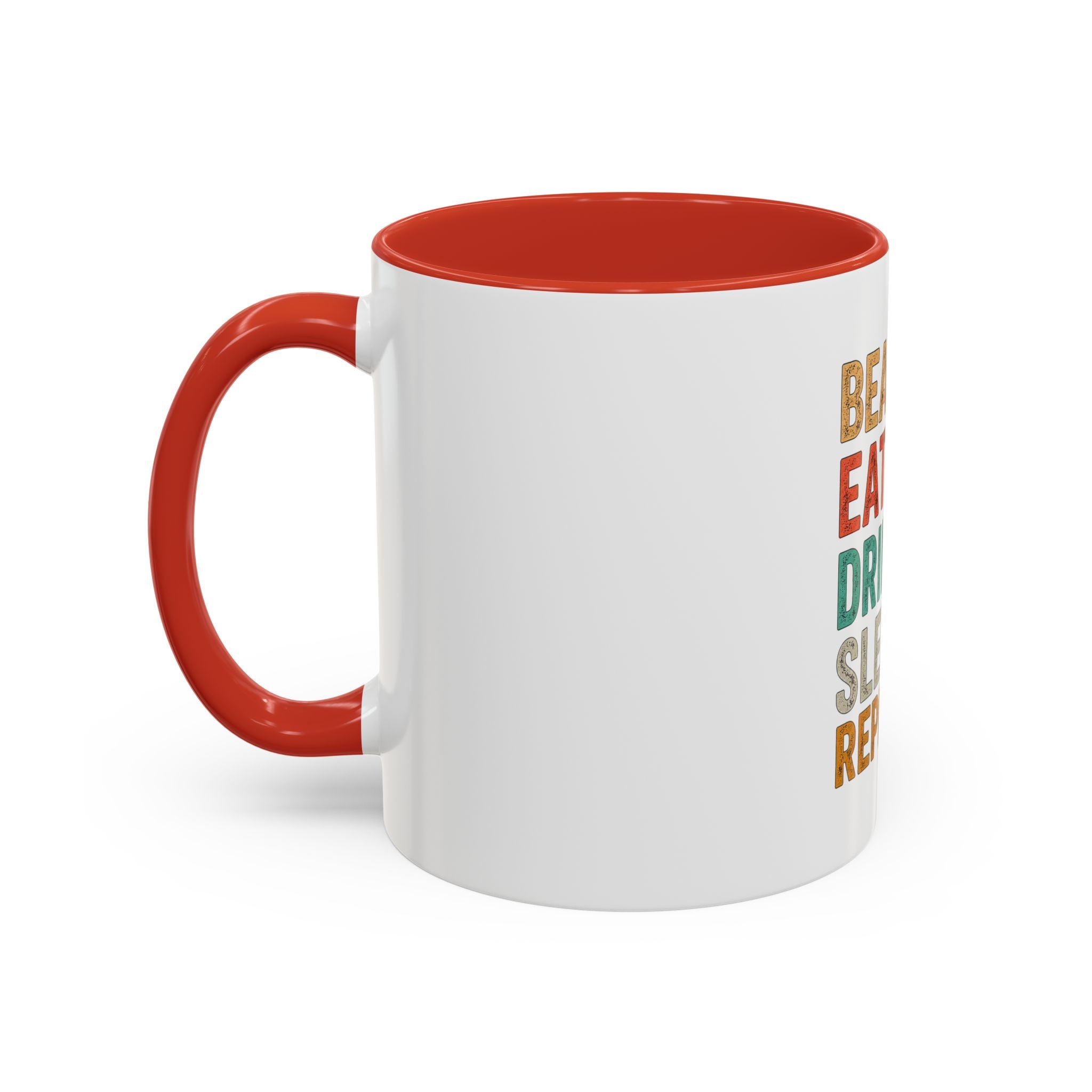 "Beach, Eat, Drink, Sleep, Repeat" Accent Coffee Mug (11, 15oz)