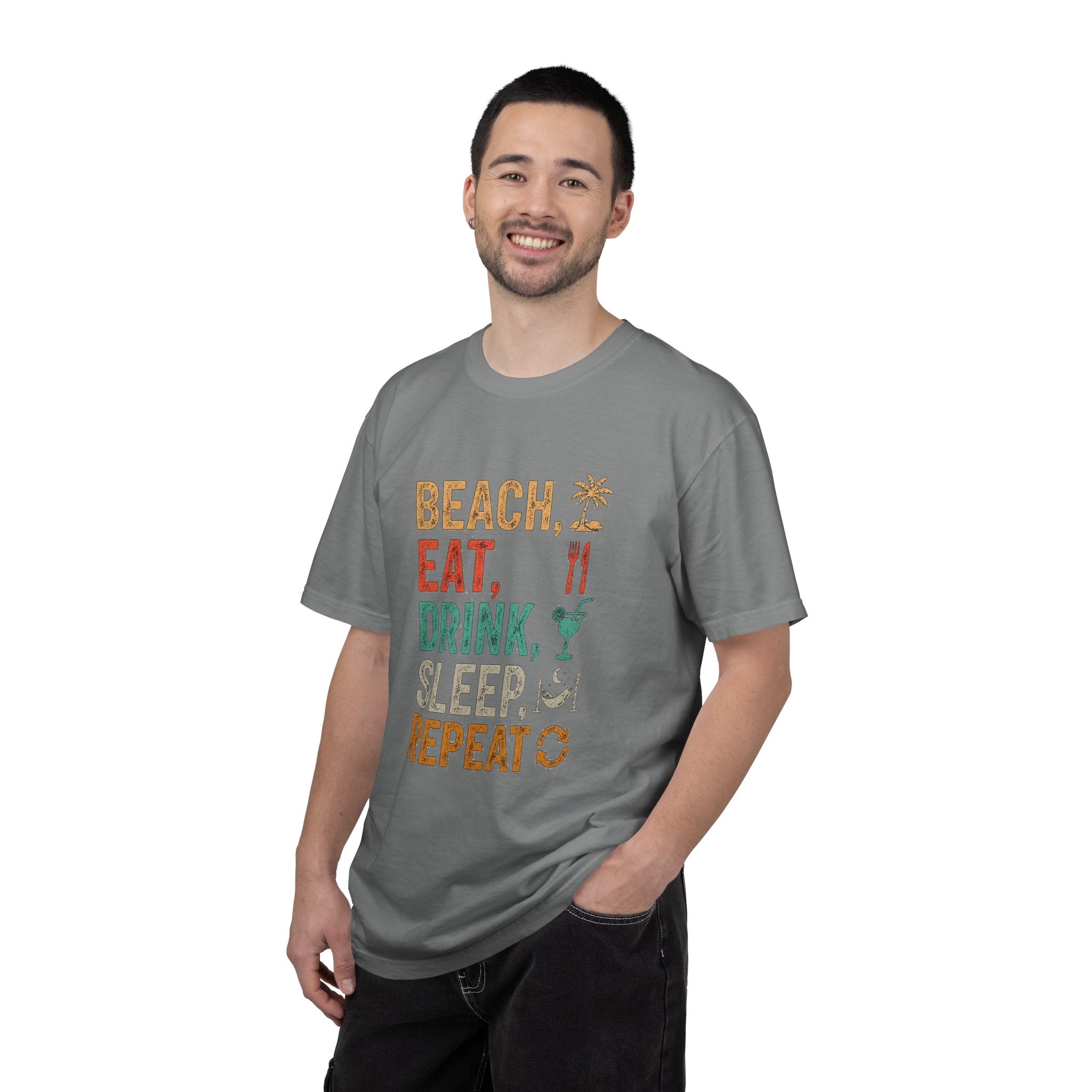 Beach, Eat, Drink, Sleep, Repeat T-Shirt — Icon Graphic Tee