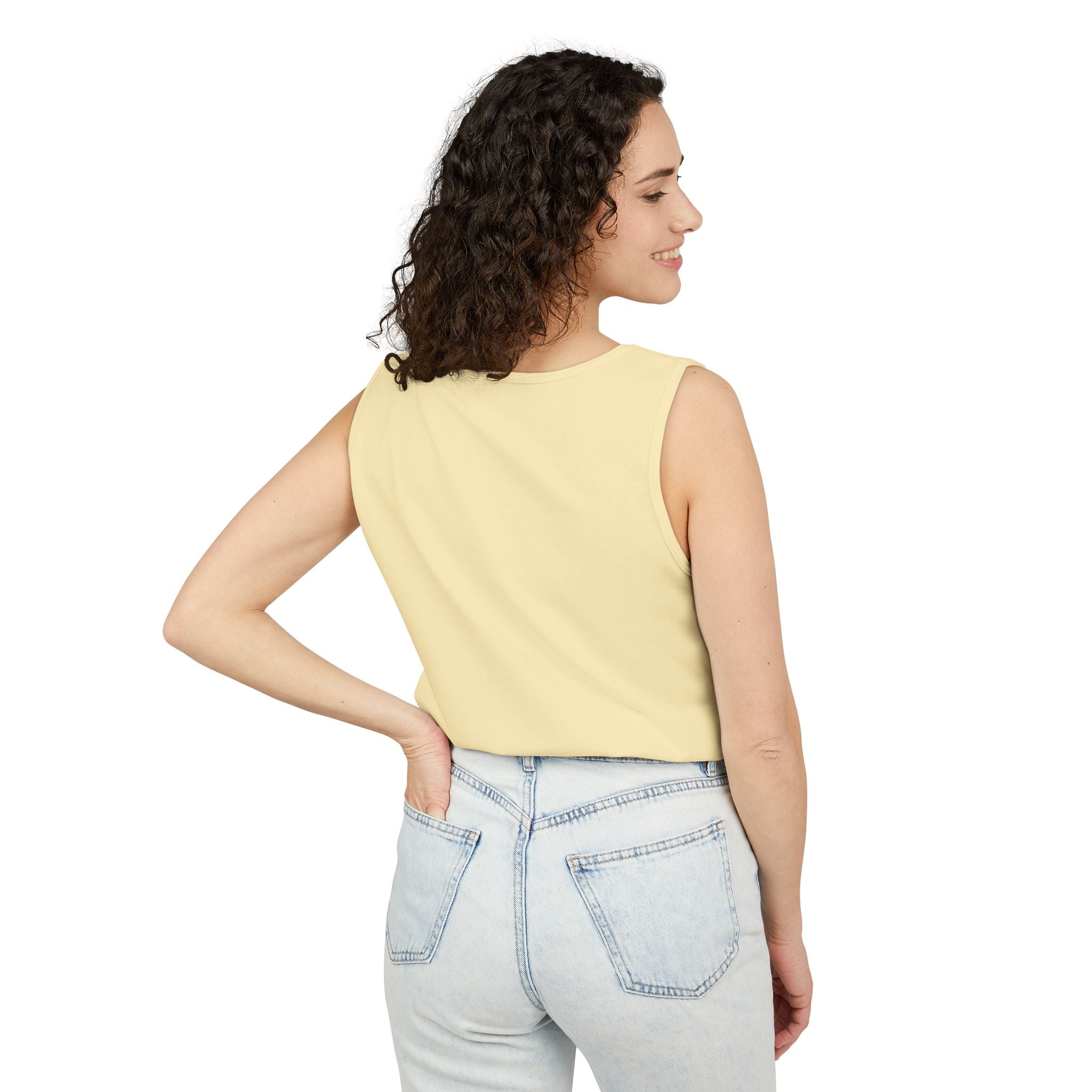 Sand and Tan Beach Tank Top — Vintage Surf Graphic