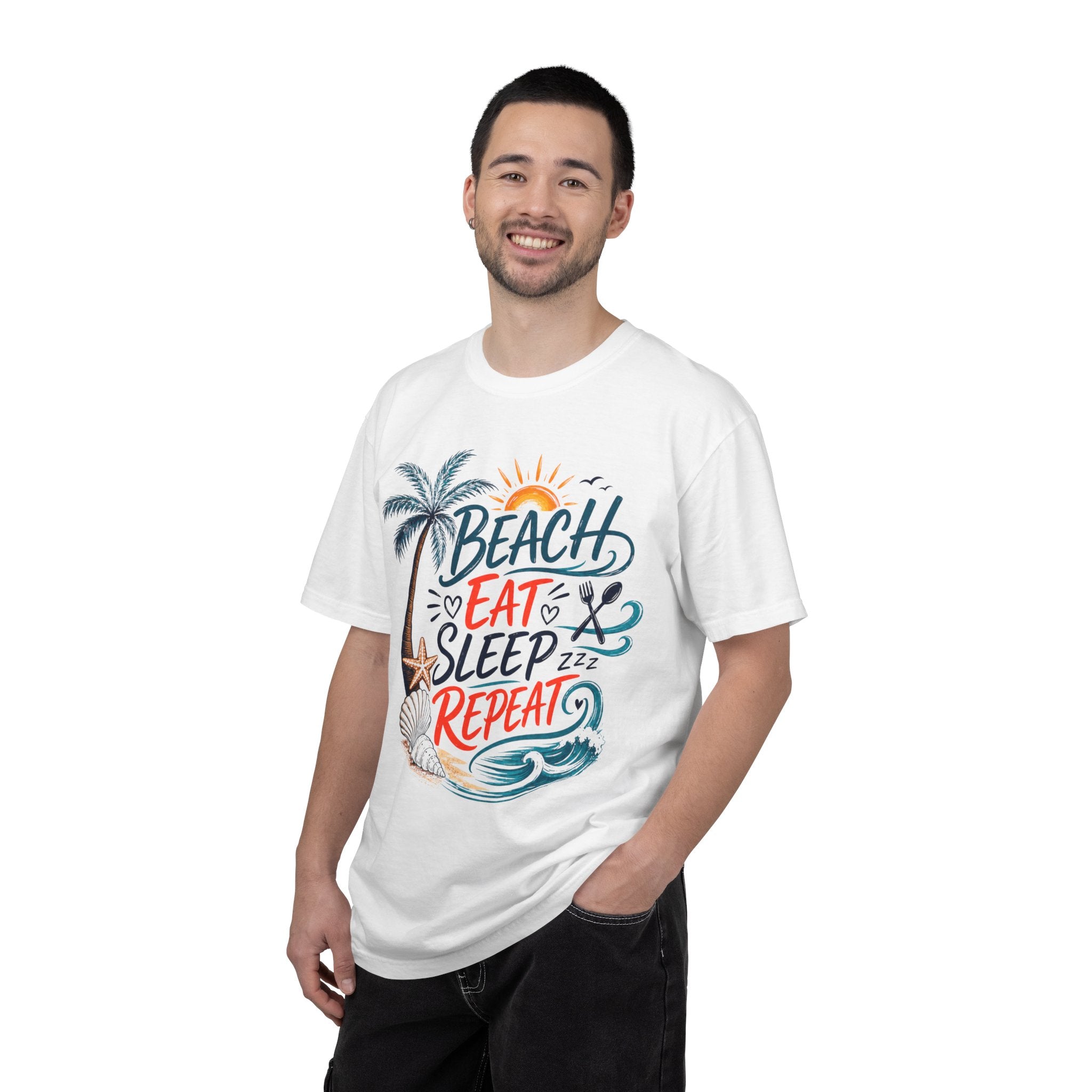 Beach, Drink, Sleep, Repeat T-Shirt — Retro Crest Tee