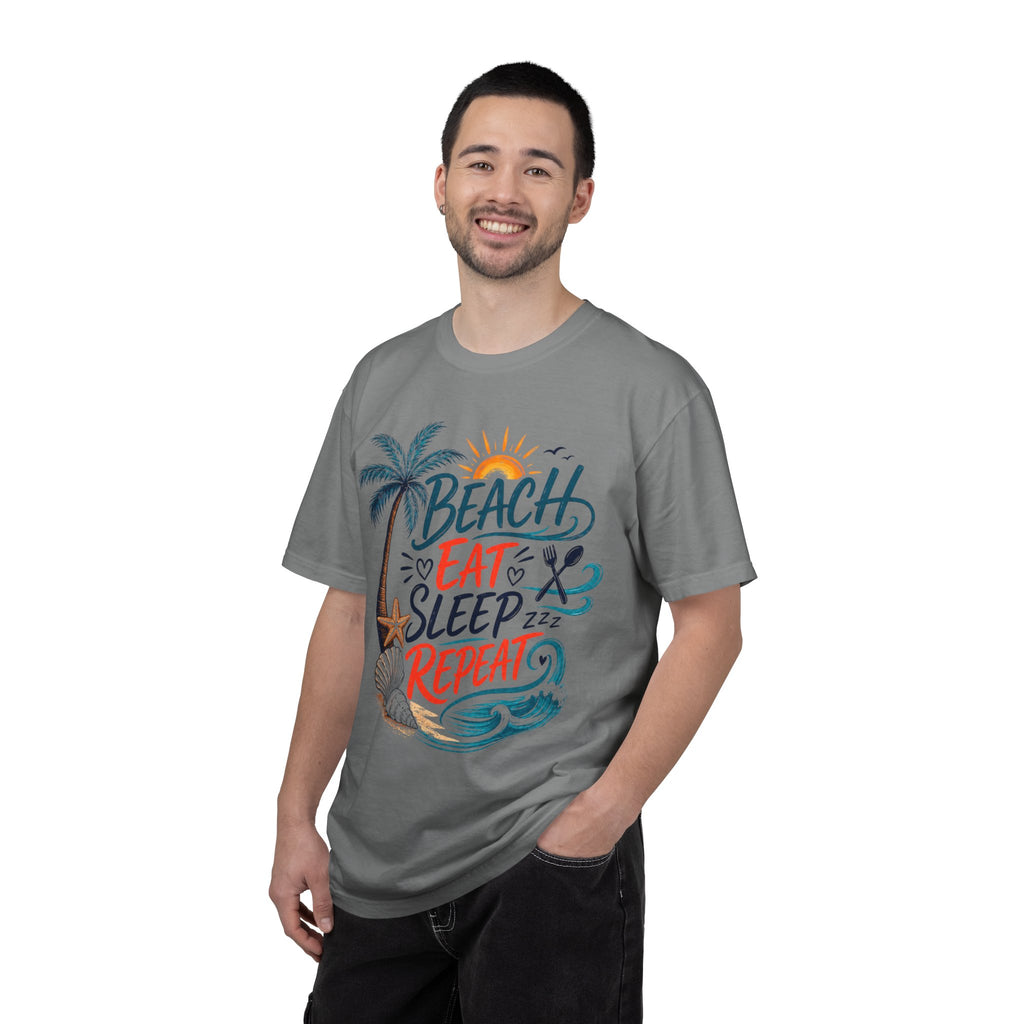 Beach, Drink, Sleep, Repeat T-Shirt — Retro Crest Tee