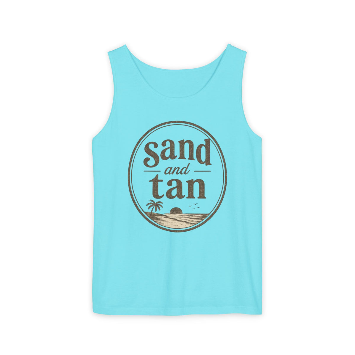 Sand and Tan Beach Tank Top — Vintage Surf Graphic