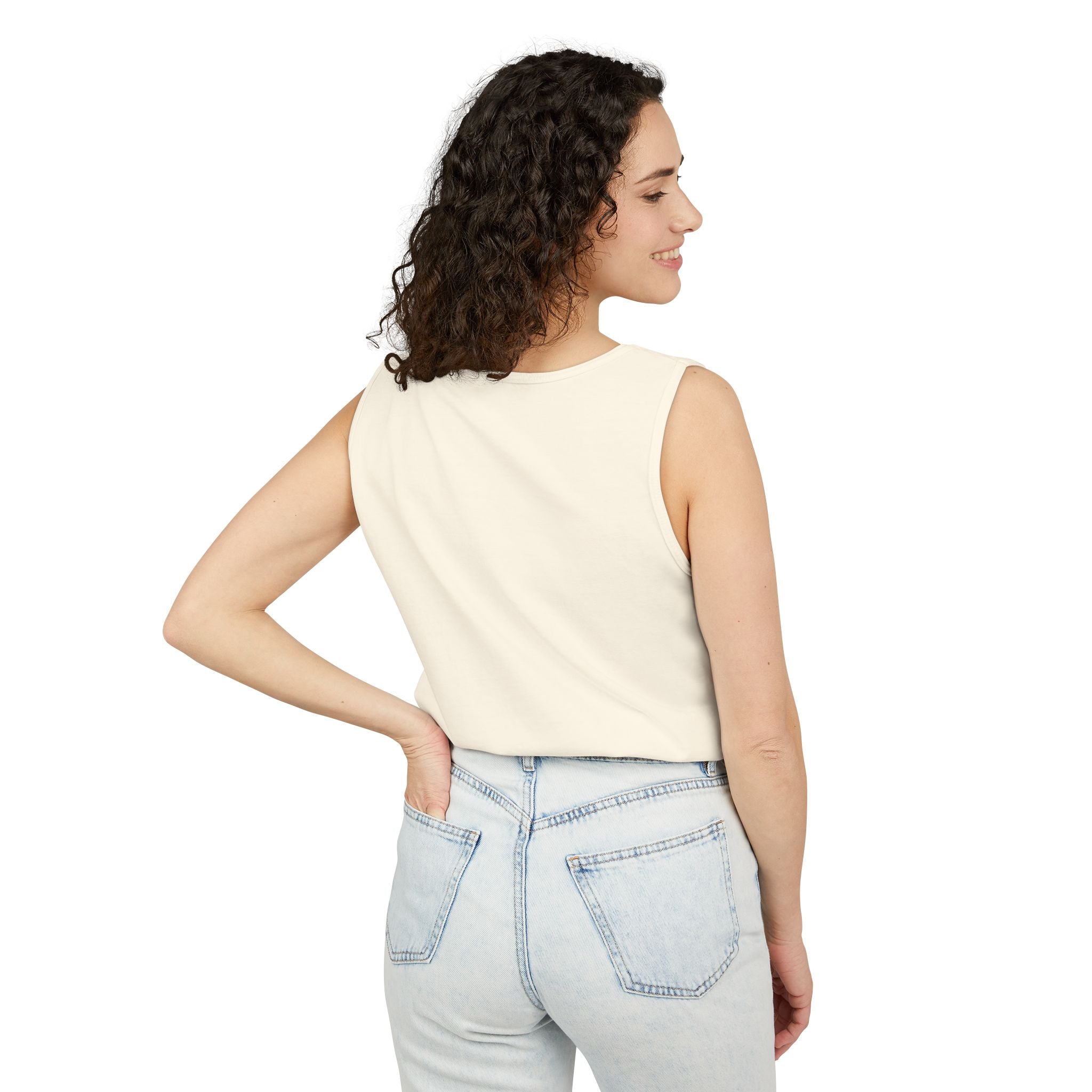 Sand and Tan Beach Tank Top — Vintage Surf Graphic