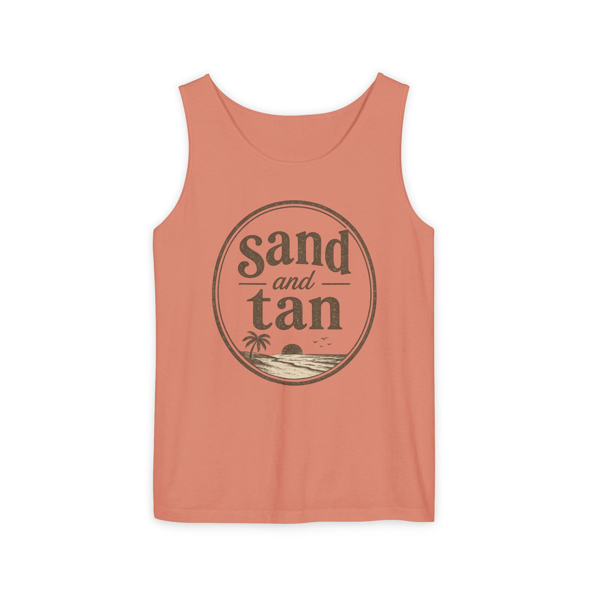 Sand and Tan Beach Tank Top — Vintage Surf Graphic