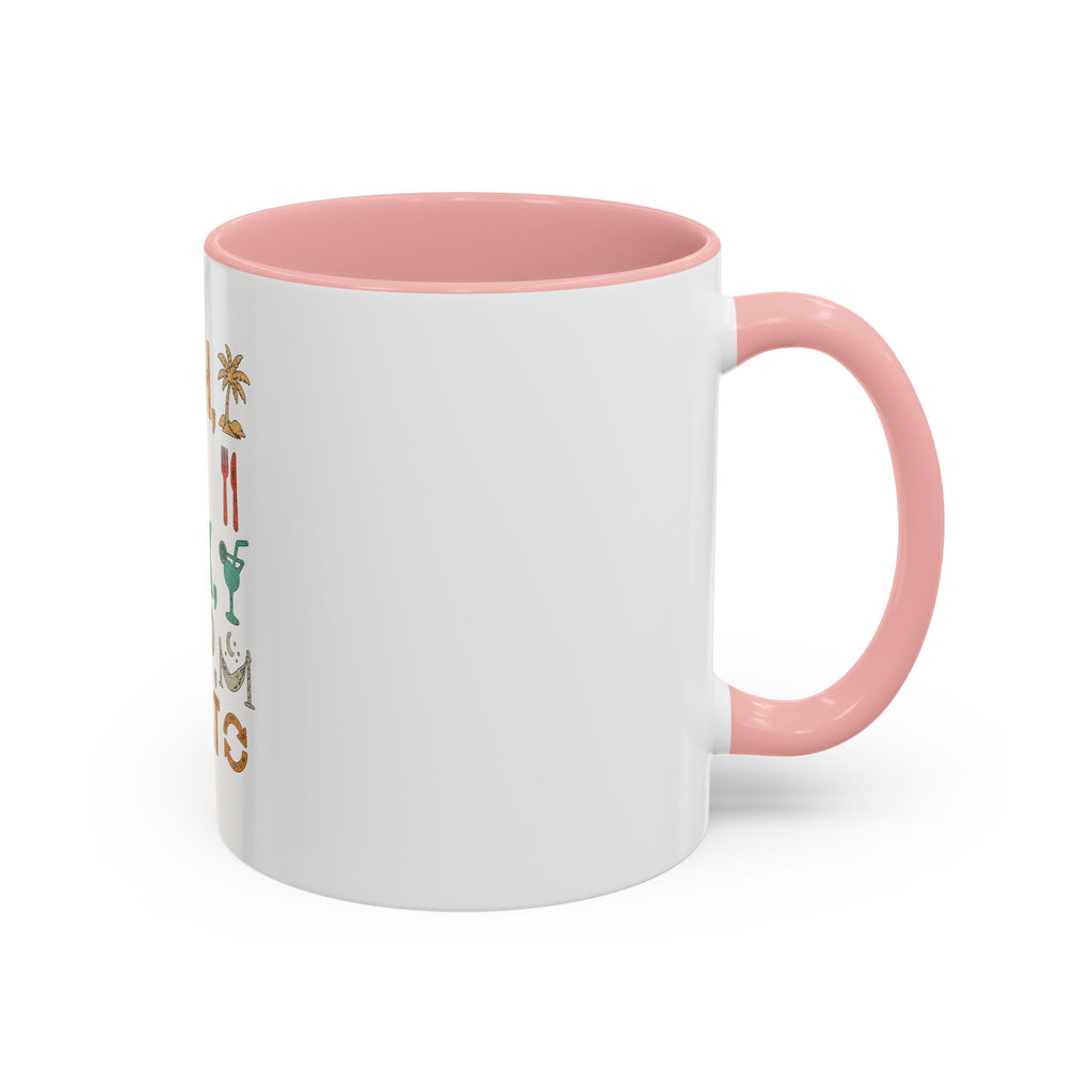 "Beach, Eat, Drink, Sleep, Repeat" Accent Coffee Mug (11, 15oz)