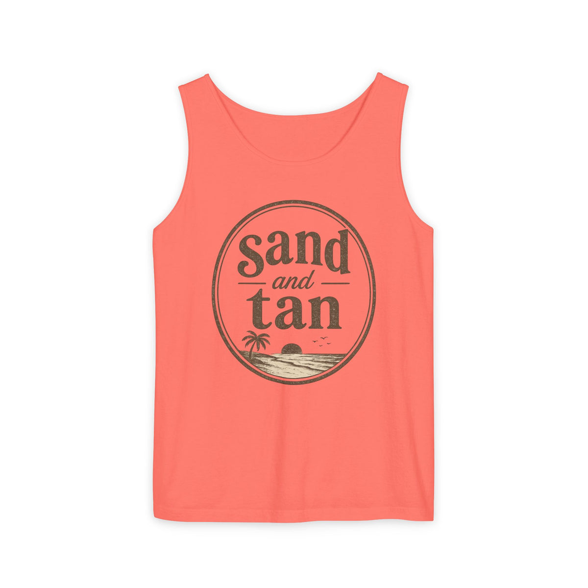 Sand and Tan Beach Tank Top — Vintage Surf Graphic