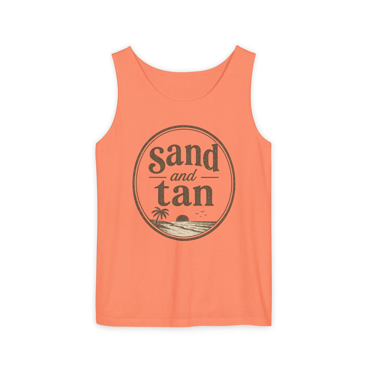 Sand and Tan Beach Tank Top — Vintage Surf Graphic